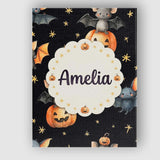 Personalised Name Cute Halloween Bat Custom Premium Decorative Design Modern Room Accent Canvas Wall Art Print Decor Picture Ready to Hang