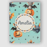 Personalised Name Cute Halloween Bat Custom Premium Decorative Design Modern Room Accent Canvas Wall Art Print Decor Picture Ready to Hang