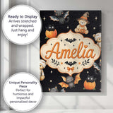 Personalised Name Halloween Teddy Bear Custom  Modern Room Accent Elegant Feature Canvas Wall Art Print Decor Picture Ready to Hang