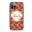 Blush Pink Peony Floral Seamless Printed Design Custom Name Protective Phone Case Mobile Cover Durable Everyday Smartphone Shock Resistant