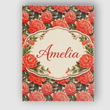 Personalised Name Blush Pink Peony Floral Seamless Pattern Perfect Custom  Unique Canvas Wall Art Print Decor Picture Ready to Hang