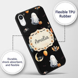 Halloween Vampire Ghost Bat Pumpkin Character Custom Name Protective Phone Case Mobile Cover Durable Everyday Smartphone Shock Resistant