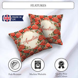 Custom Name Blush Pink Peony Floral Seamless Pattern Perfect for Square Filled Cushion Throw Pillow Sofa Bed Home Decor Zip Washable UK Made