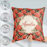 Custom Name Blush Pink Peony Floral Seamless Pattern Perfect for Square Filled Cushion Throw Pillow Sofa Bed Home Decor Zip Washable UK Made
