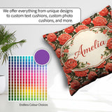 Custom Name Blush Pink Peony Floral Seamless Pattern Perfect for Square Filled Cushion Throw Pillow Sofa Bed Home Decor Zip Washable UK Made