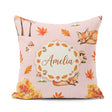 Custom Name Sleeping Fox Autumn Leaves Mushrooms Forest Seamless Square Filled Cushion Throw Pillow Sofa Bed Home Decor Zip Washable UK Made