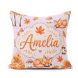 Custom Name Sleeping Fox Autumn Leaves Mushrooms Forest Seamless Square Filled Cushion Throw Pillow Sofa Bed Home Decor Zip Washable UK Made