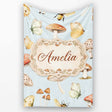 Vintage Butterflies Bees Mushrooms Nature Seamless Pattern Soft  Personalised Custom Name Super Soft Fleece Blanket Bed Sofa Throw