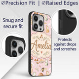 Vintage Butterflies Bees Mushrooms Printed Design Custom Name Protective Phone Case Mobile Cover Durable Everyday Smartphone Shock Resistant
