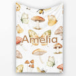 Vintage Butterflies Bees Mushrooms Nature Seamless Pattern Light  Personalised Custom Name Super Soft Fleece Blanket Bed Sofa Throw