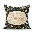 Custom Name Watercolor Butterflies Green Leaves Branches Pattern Square Filled Cushion Throw Pillow Sofa Bed Home Decor Zip Washable UK Made