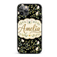 Watercolor Butterflies Green Leaves Branches Custom Name Protective Phone Case Mobile Cover Durable Everyday Smartphone Shock Resistant