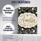 Personalised Name Watercolor Butterflies Custom  Unique Gift Idea Elegant Feature Canvas Wall Art Print Decor Picture Ready to Hang