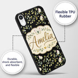 Watercolor Butterflies Green Leaves Branches Custom Name Protective Phone Case Mobile Cover Durable Everyday Smartphone Shock Resistant