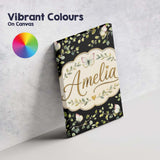 Personalised Name Watercolor Butterflies Custom  Unique Gift Idea Elegant Feature Canvas Wall Art Print Decor Picture Ready to Hang