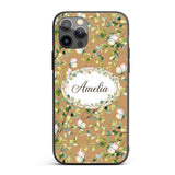 Watercolor Butterflies Green Leaves Branches Custom Name Protective Phone Case Mobile Cover Durable Everyday Smartphone Shock Resistant