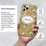 Watercolor Butterflies Green Leaves Branches Custom Name Protective Phone Case Mobile Cover Durable Everyday Smartphone Shock Resistant