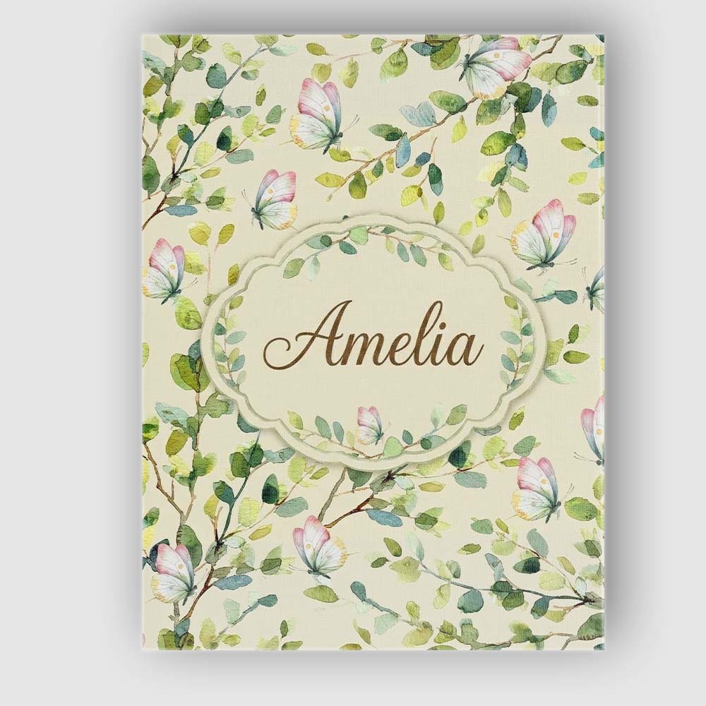 Personalised Name Watercolor Butterflies Custom  Unique Gift Idea Elegant Feature Canvas Wall Art Print Decor Picture Ready to Hang