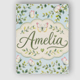 Personalised Name Watercolor Butterflies Custom  Unique Gift Idea Elegant Feature Canvas Wall Art Print Decor Picture Ready to Hang