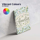 Personalised Name Watercolor Butterflies Custom  Unique Gift Idea Elegant Feature Canvas Wall Art Print Decor Picture Ready to Hang