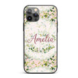 Watercolor Butterflies Green Leaves Branches Custom Name Protective Phone Case Mobile Cover Durable Everyday Smartphone Shock Resistant