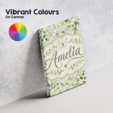 Personalised Name Watercolor Butterflies Custom  Unique Gift Idea Elegant Feature Canvas Wall Art Print Decor Picture Ready to Hang