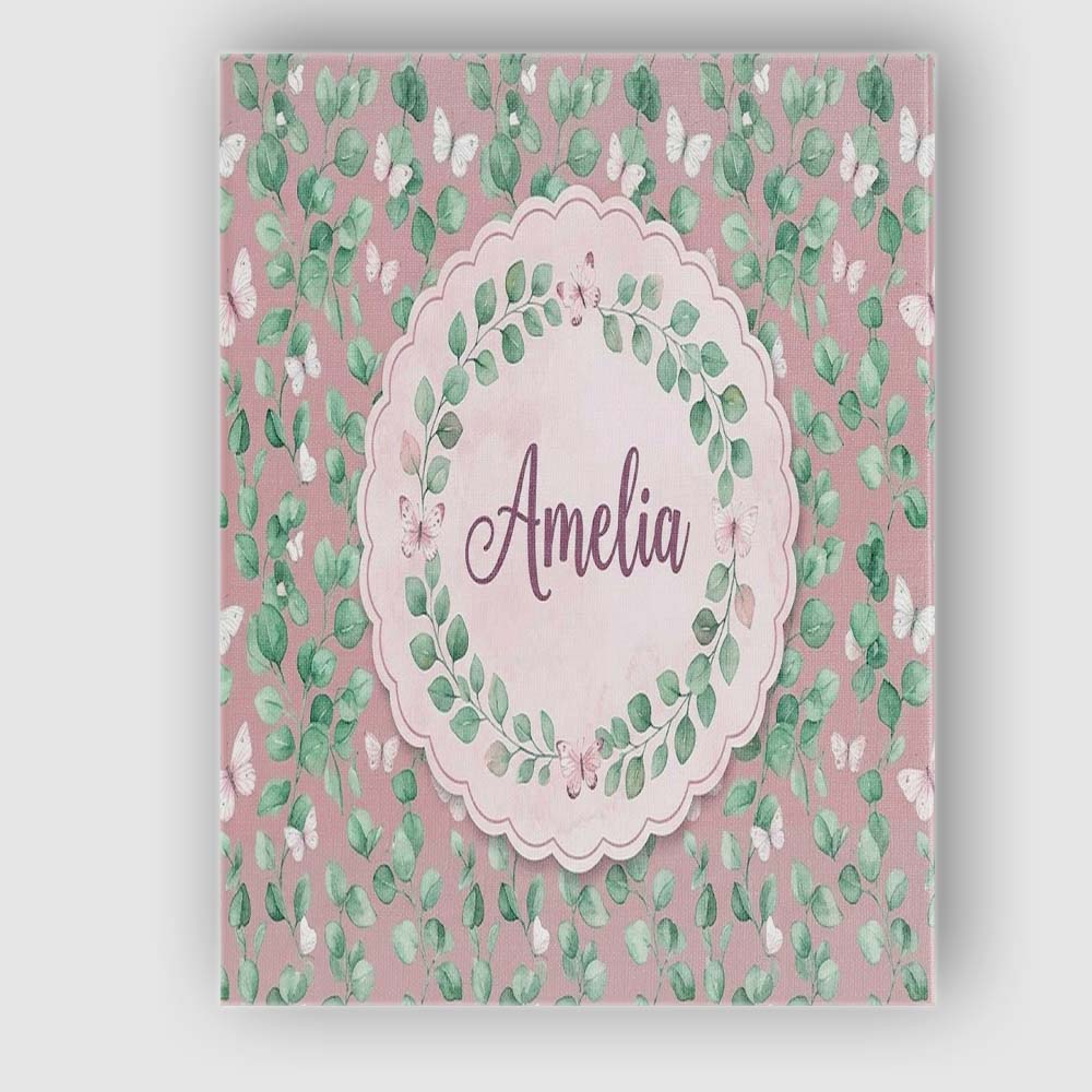 Personalised Name Watercolor Butterflies Custom  Unique Gift Idea Elegant Feature Canvas Wall Art Print Decor Picture Ready to Hang