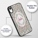 Watercolor Butterflies Green Leaves Branches Custom Name Protective Phone Case Mobile Cover Durable Everyday Smartphone Shock Resistant