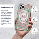 Watercolor Butterflies Green Leaves Branches Custom Name Protective Phone Case Mobile Cover Durable Everyday Smartphone Shock Resistant