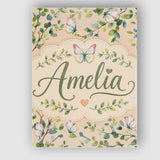 Personalised Name Watercolor Butterflies Custom  Unique Gift Idea Elegant Feature Canvas Wall Art Print Decor Picture Ready to Hang