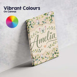 Personalised Name Watercolor Butterflies Custom  Unique Gift Idea Elegant Feature Canvas Wall Art Print Decor Picture Ready to Hang