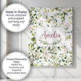 Personalised Name Watercolor Butterflies Custom  Unique Gift Idea Elegant Feature Canvas Wall Art Print Decor Picture Ready to Hang