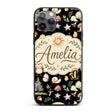Watercolor Forest Animals Deer Owl Mushrooms Custom Name Protective Phone Case Mobile Cover Durable Everyday Smartphone Shock Resistant