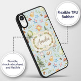 Watercolor Forest Animals Deer Owl Mushrooms Custom Name Protective Phone Case Mobile Cover Durable Everyday Smartphone Shock Resistant