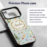Watercolor Forest Animals Deer Owl Mushrooms Custom Name Protective Phone Case Mobile Cover Durable Everyday Smartphone Shock Resistant