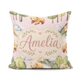 Custom Name Woodland Bears Trees Mountains Seamless Pattern Pink Square Filled Cushion Throw Pillow Sofa Bed Home Decor Zip Washable UK Made