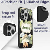 Watercolor Woodland Bear Trees Mountains Seamless Custom Name Protective Phone Case Mobile Cover Durable Everyday Smartphone Shock Resistant