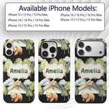 Watercolor Woodland Bear Trees Mountains Seamless Custom Name Protective Phone Case Mobile Cover Durable Everyday Smartphone Shock Resistant