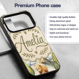 Watercolor Woodland Bear Trees Mountains Seamless Custom Name Protective Phone Case Mobile Cover Durable Everyday Smartphone Shock Resistant