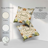 Custom Name Watercolor Woodland Bear Trees Seamless Pattern Soft Square Filled Cushion Throw Pillow Sofa Bed Home Decor Zip Washable UK Made