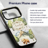 Watercolor Woodland Bear Trees Mountains Seamless Custom Name Protective Phone Case Mobile Cover Durable Everyday Smartphone Shock Resistant