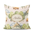 Custom Name Watercolor Woodland Bear Trees Seamless Pattern Warm Square Filled Cushion Throw Pillow Sofa Bed Home Decor Zip Washable UK Made