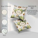 Custom Name Watercolor Woodland Bear Trees Seamless Pattern Warm Square Filled Cushion Throw Pillow Sofa Bed Home Decor Zip Washable UK Made