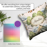 Custom Name Watercolor Woodland Bear Trees Seamless Pattern Warm Square Filled Cushion Throw Pillow Sofa Bed Home Decor Zip Washable UK Made