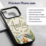 Watercolor Woodland Bear Trees Mountains Seamless Custom Name Protective Phone Case Mobile Cover Durable Everyday Smartphone Shock Resistant