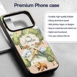 Watercolor Woodland Bear Trees Mountains Seamless Custom Name Protective Phone Case Mobile Cover Durable Everyday Smartphone Shock Resistant