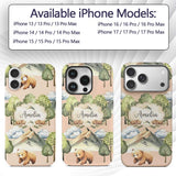 Watercolor Woodland Bear Trees Mountains Seamless Custom Name Protective Phone Case Mobile Cover Durable Everyday Smartphone Shock Resistant