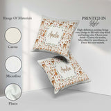 Custom Name Woodland Animals Rabbit Fox Butterfly Seamless Cream Square Filled Cushion Throw Pillow Sofa Bed Home Decor Zip Washable UK Made