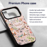 Cute Woodland Animals Rabbit Fox Printed Design Custom Name Protective Phone Case Mobile Cover Durable Everyday Smartphone Shock Resistant