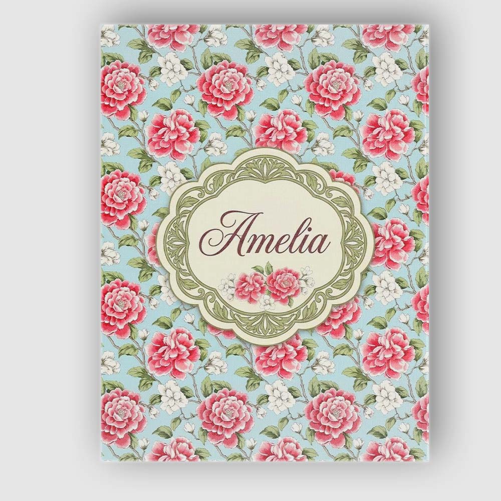 Personalised Name Pink and Red Rose Garden Floral Seamless Pattern Custom  Unique Canvas Wall Art Print Decor Picture Ready to Hang